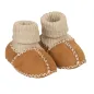 Preview: Babyschuhe aus Lammfell mit Strickbund aus echtem Lammfell