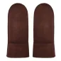 Preview: Lambskin Mittens Alpen – Warm Merino Fur Mittens in Suede Leather braun