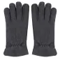 Preview: Lammfell Fingerhandschuhe Damen Luxus – Handgenäht aus Merino Velourleder grau
