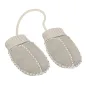 Preview: Beige weiche Baby Lammfell Handschuhen mit Strickbund