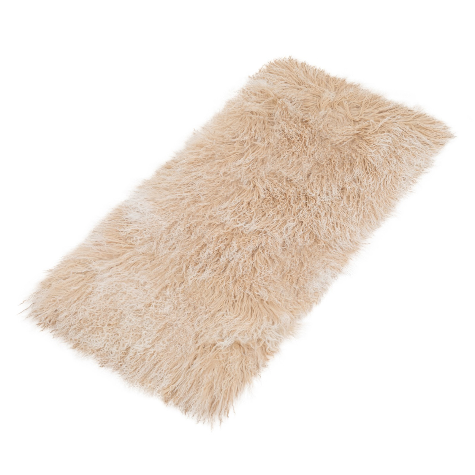 Preview: Tibet Lammfell Vorleger  creme-weiss